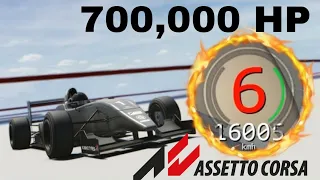 ALMOST 1 MILLION HP (671,000 hp) {LINK}  GOES 16,000 KM/H IN ASSETTO CORSA