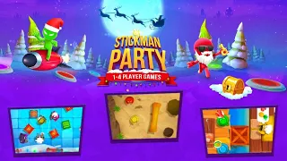 Stickman Party CHRISTMAS New UPDATE - New MINIGAMES Gameplay Walkthrough - BEST android GAMES