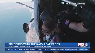 Heather Lake Joins Navy Leap Frogs On First-Ever Huntington Beach Tandem Jump