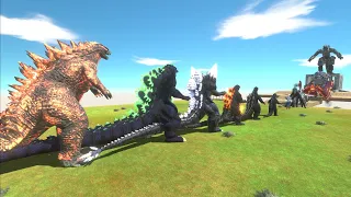 Godzilla Squad Rescue Kamata-kun Away From Mechagodzilla Squad - Animal Revolt Battle Simulator