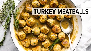 TURKEY MEATBALLS | with the MOST delicious maple mustard sauce!