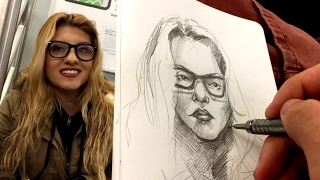 DRAWING LIVE PORTRAITS - NYC SUBWAY