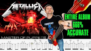 Master of Puppets FULL Album BASS TABS Playthrough (with Becky Baldwin)