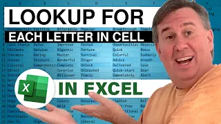 Excel - Lookup A Number Value for Each Letter in a Cell - Dueling Excel - Episode 1667