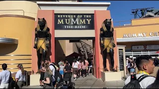 NEW 2023 Revenge of the Mummy: The Ride FULL Rollercoaster w/ bugs in Universal Studios Hollywood LA