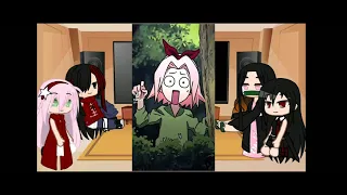 sarada,nezuko y akame reaccionan a sakura haruno🌸 (Uchiha_Cure haliku)