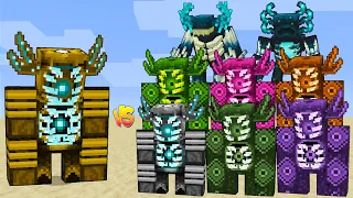 GOLDEN Tungsten ZORDEN Vs All Zorden, Dinosaur WARDEN, Apprehensive WARDEN / Minecraft Mob Battle