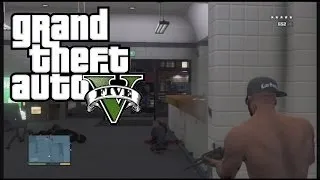 GTA V - Police Station shootout (five stars massacre)