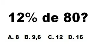 1 QUESTÃO DE PORCENTAGEM MATEMÁTICA BÁSICA RESOLVIDA - BOM PRA QUEM ESTUDA PRA CONCURSOS 20/09/2019