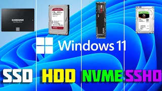 SSD vs NVMe m2 vs HDD vs SSHD - Windows 11 Games Test