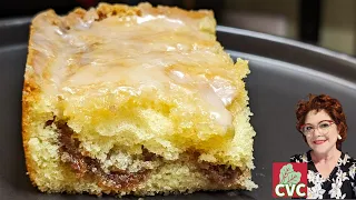 Honeybun Cake Recipe - Buttery Cake - Pecan Cinnamon Filling -