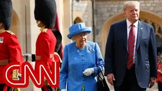 Trump criticized for his stroll with Queen