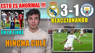 HINCHA del BARÇA REACCIONA al REAL MADRID 3-1 MANCHESTER CITY *NO ME LO PUEDO CREEER*