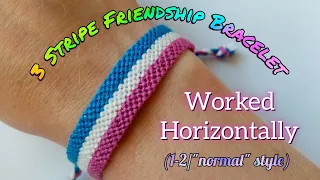 Three Stripe Friendship Bracelet [Straight Edge to Chevron Point] Tutorial