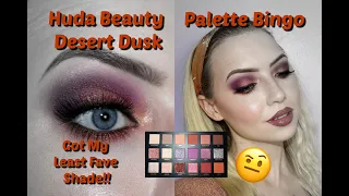 Palette Bingo | Huda Beauty Desert Dusk Palettes 💜🧡 Got My Least Favorite Shade....