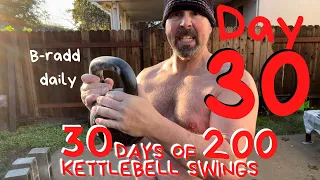 Day 30 of 200 kettlebell swings daily for 30 days and my results.     December 8, 2023
