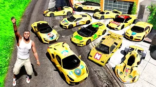 GTA 5 - Collecting GOLD YOUTUBER Super Cars!