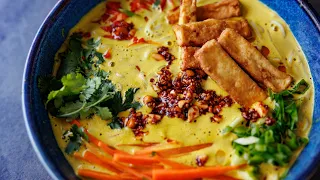 EASY VEGAN THAI NOODLE SOUP with an EPIC PEANUT RAYU