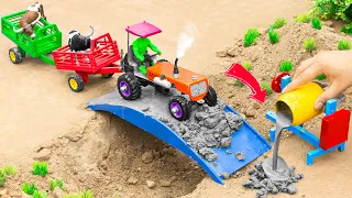 Diy tractor making mini High Power Concrete Mixer | Concrete Bridge Construction science project