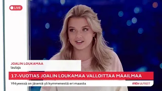 Joalin from Now United on a Finnish live news