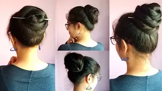 3 Easy & Amazing Juda Hairstyle With Bun Stick | Chinese Bun Stick  Hairstyle | Pretty Preksha