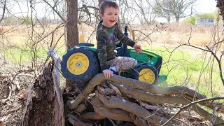 Finding our lost tractor in the forest | Tractors for kids working on the farm