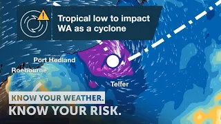 Severe Weather Update: tropical low to impact WA as a cyclone, 21 Jan