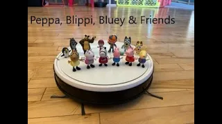 Peppa, Blippi, Bluey & Friends riding ROBOT VACUUMS!!