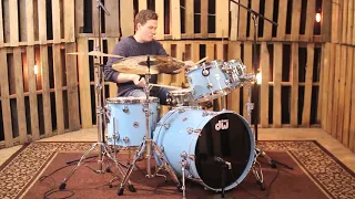 DW Collector's Maple Sky Blue Drum Set - 22, 10, 12, 16