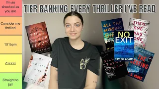 tier ranking EVERY THRILLER I've read | do I actually like this genre..?