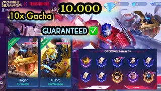 GACHA MLBB x TRANSFORMERS 2023 ! 10.000💎 10X DRAW JAMINAN SKIN | Mobile Legends