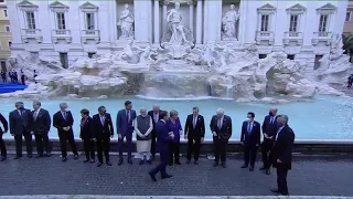 G20 Summit: PM Modi and other World Leaders visit Fontana Di Trevi in Rome, Italy