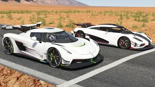 1600HP KOENIGSEGG JESKO VS 1500HP KOENIGSEGG ONE DRAG RACE