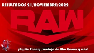 Resultados de Monday Night RAW 21/Noviembre/2022 (¡Austin Theory, ventaja de War Games y más!)