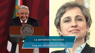 Carmen Aristegui responde a "ataque" de AMLO por tuit del caricaturista Helio Flores