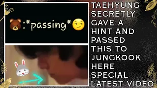 Focus!💋👀Taehyung Secretly Gave A Hint & Passed This To Jungkook Here (Latest) #bts#jungkook#taehyung