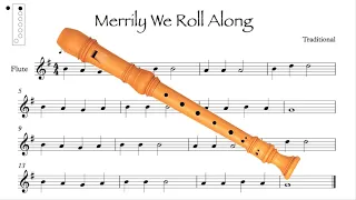 Merrily We Roll Along for block flute (Весело катимся ноты для блок флейты)