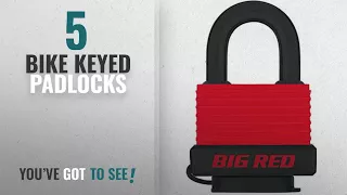 Top 10 Bike Keyed Padlocks [2018]: Big Red - Heavy Duty Padlock | 2 x Keys | Outdoor Padlock - All