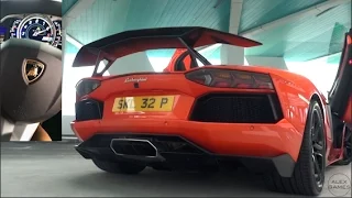 Lamborghini Aventador w/Novitec Spoiler - Quick Overview, LOUD Revs and Acceleration!