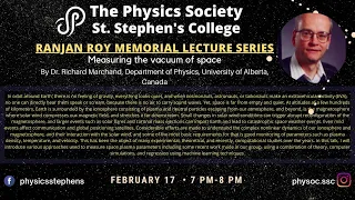 Ranjan Roy Memorial Lecture || Prof. Richard Marchand || February 17, 2021