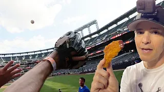 FOOD CHALLENGE at Citi Field! "I have to catch a home run before I get to eat"