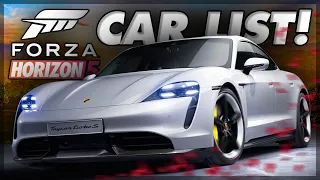 Forza Horizon 5 - CONFIRMED Car List So Far! (20th August 2021)