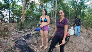 Pescaria e peixe frito no Barranco com a Família e amigos e Recolhemos o lixo da beira do rio