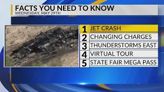 KRQE Newsfeed: Jet crash, Changing charges, Storms to the east, Virtual tour, State Fair mega pass