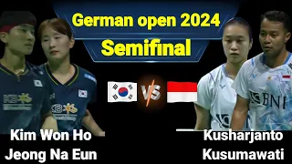 김/정 vs 쿠샤르잔토/쿠수마와티. 2024년 독일 오픈 준결승