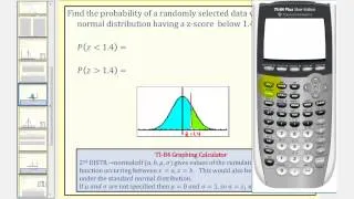 Normal Distribution:  Find Probability Using With Z-scores Using the TI84