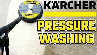 How To Pressure Wash a Driveway SO FAST!! KARCHER Hard Surface Pressure Washer Cleaner 15 inch