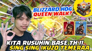 MAIN BLIZZARD TAPI DI QUEENWALK?! Teori Hog TH11 Attack Strategy - COC Indonesia