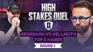 Daniel Negreanu vs Phil Hellmuth | High Stakes Duel II | Round 1 Top 5 Hands