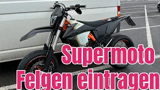 Supermoto Felgen eintragen (ohne Gutachten?) | SMPRO